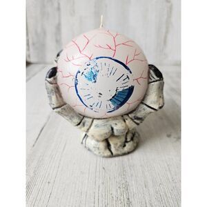 Vintage skeleton eyeball wax candle Halloween prop decor